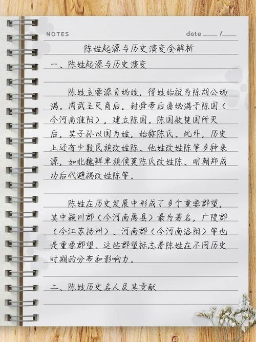陈氏的来源和历史简介-陈氏来源历史简介