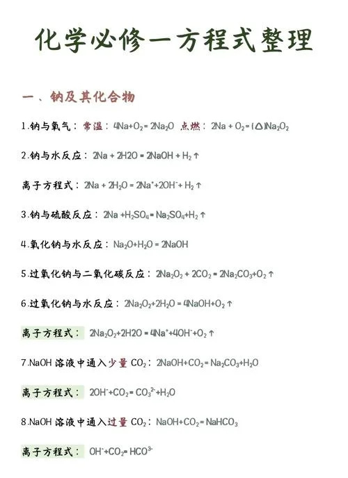高一化学公式整理大全_1