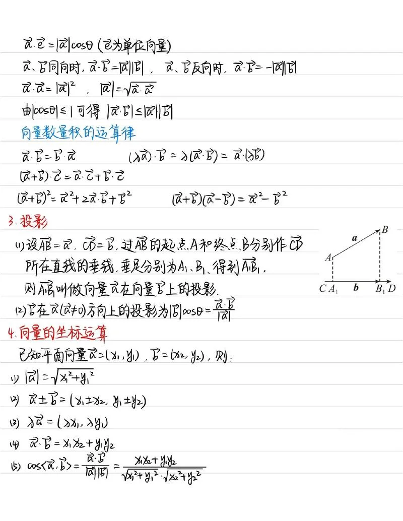 向量的运算法则公式_2