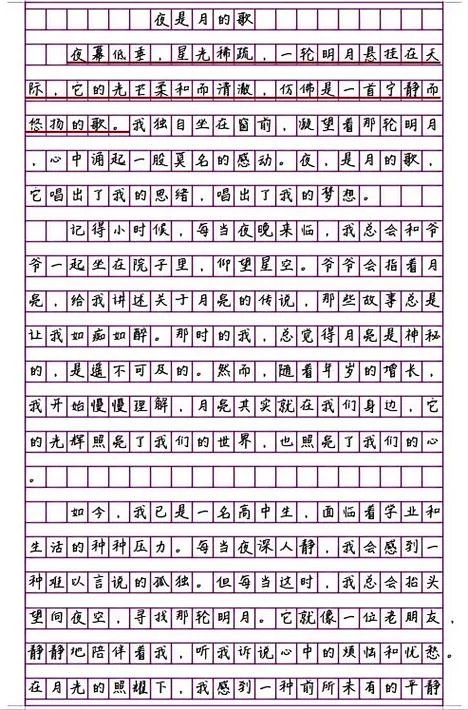 高中周记400字《夜》_1