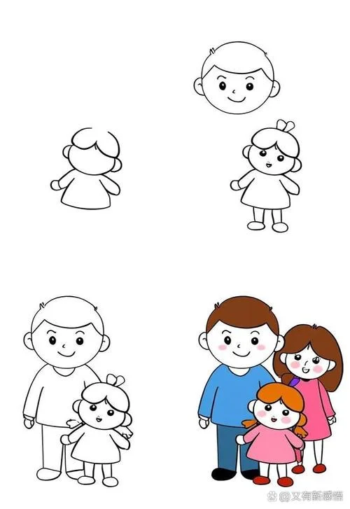 简笔画人物图片一家人_1
