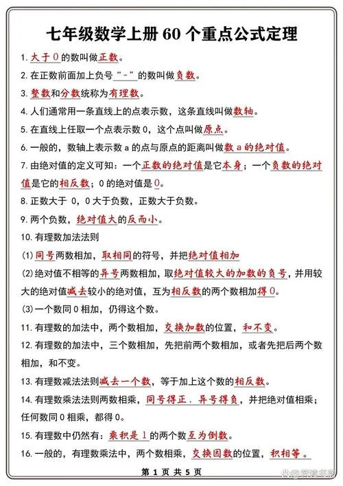 七年级上册所有公式_1