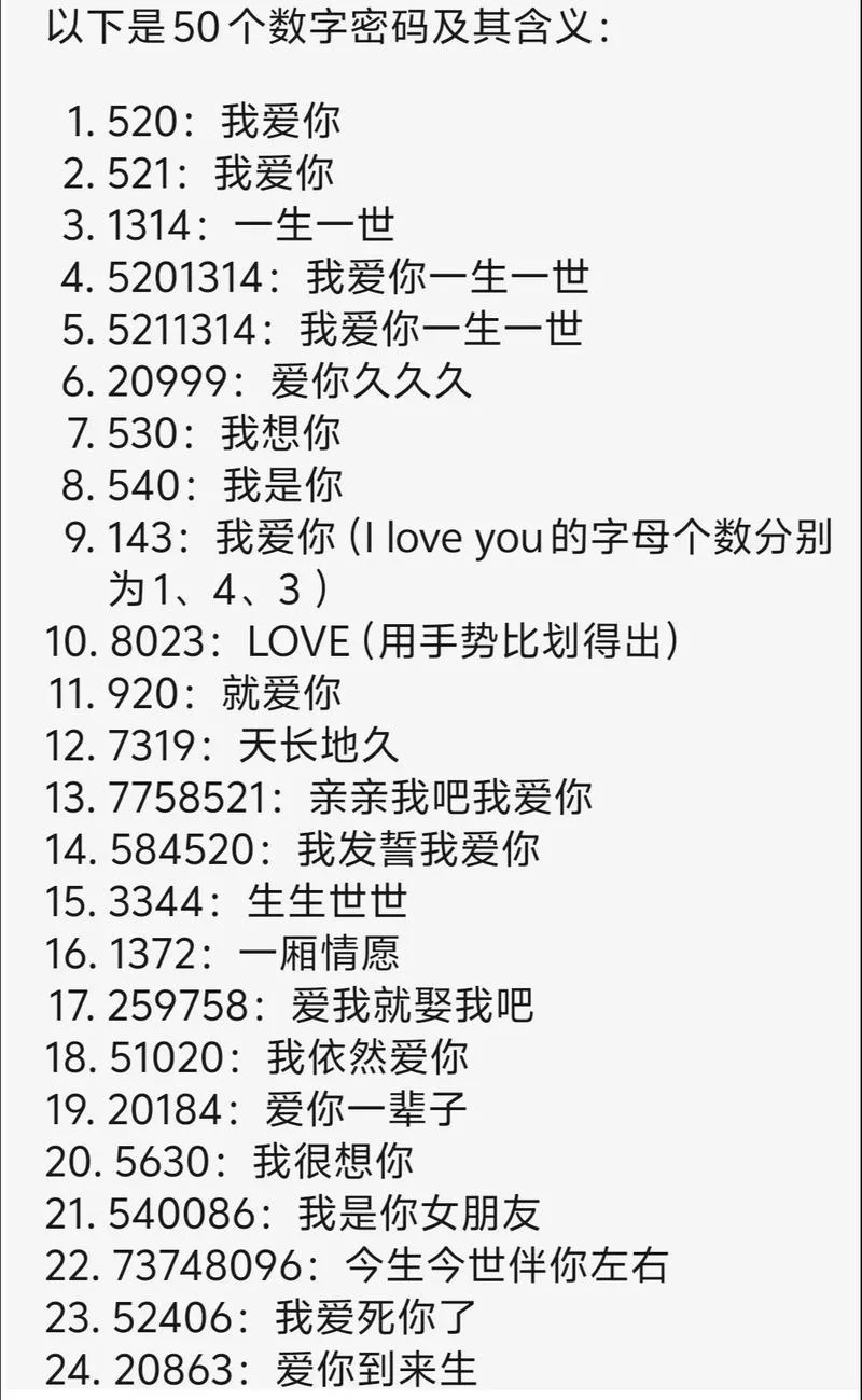 数字表白公式怎么写-数字表白优选公式