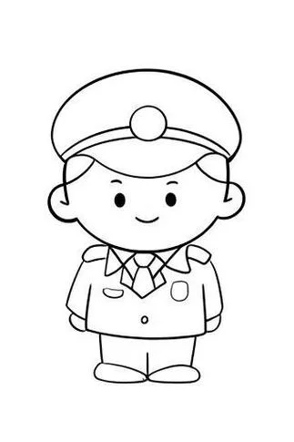 警察卡通简笔画_1