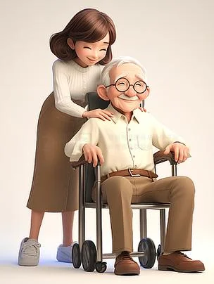 梦见父亲坐在轮椅上_1