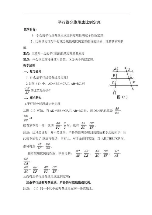 平行线分线段成比例定理ppt-平行线分线段成比例