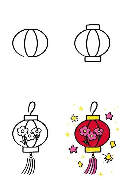 花灯样式的简笔画_1