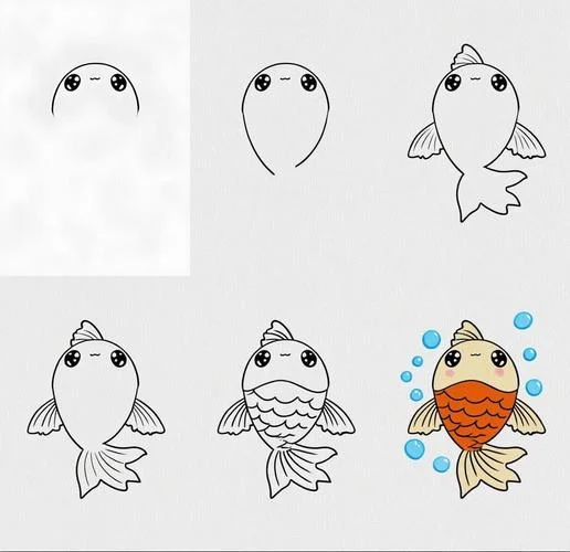 鲤鱼画法简笔画-鲤鱼简笔画画法