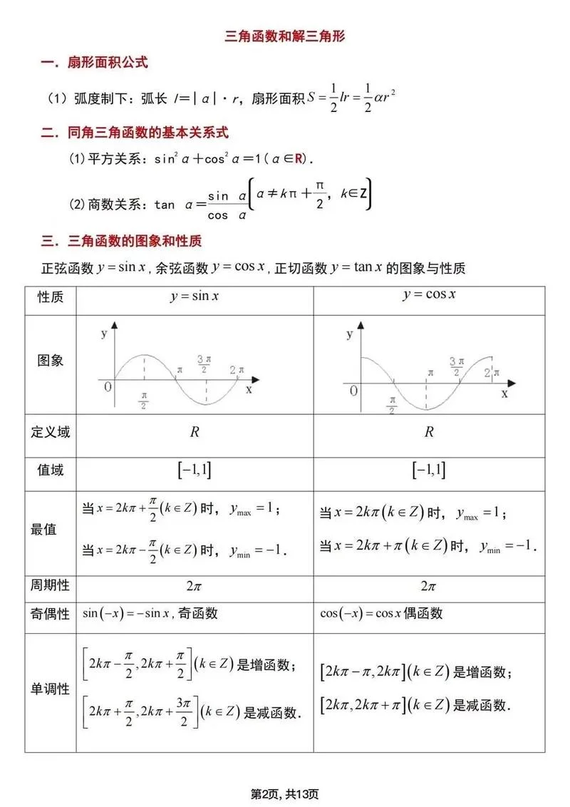 高数二公式定理大全-高数二公式定理全