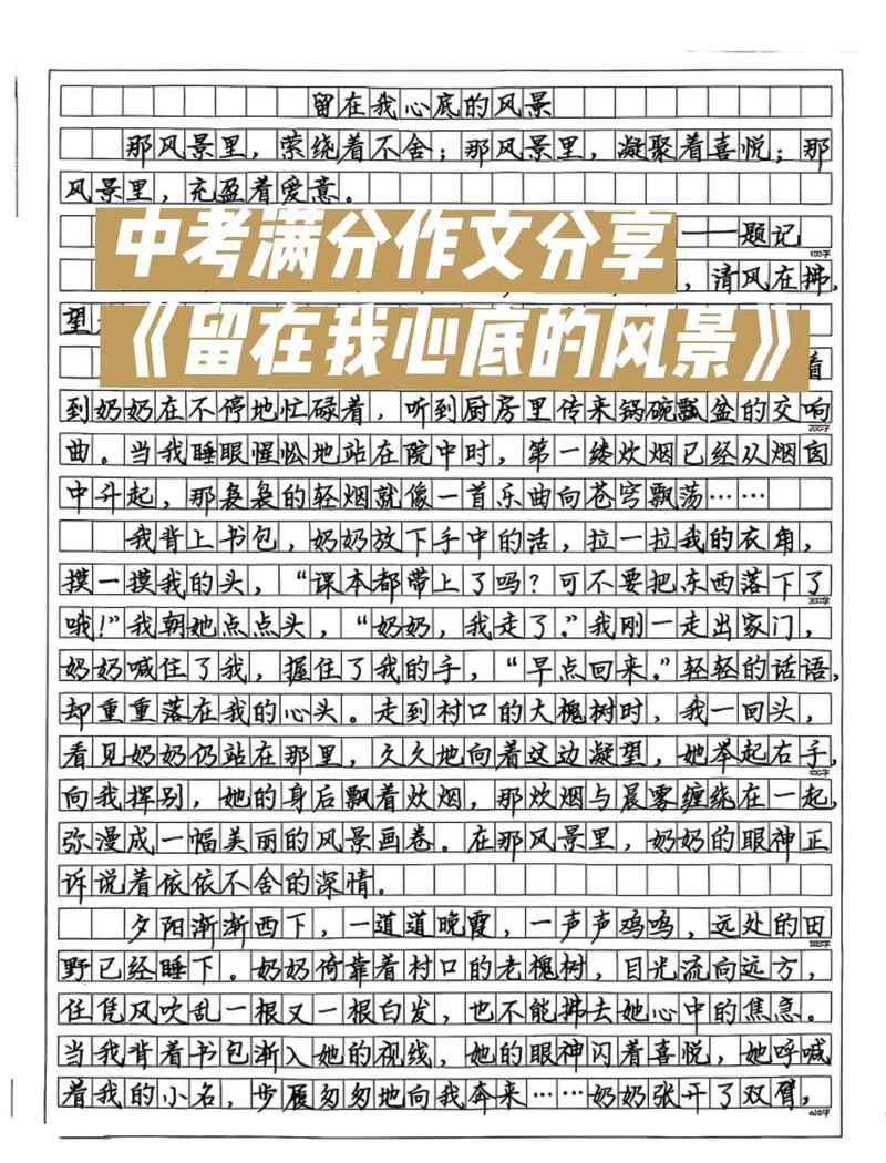 近几年中考满分作文-中考满分作文