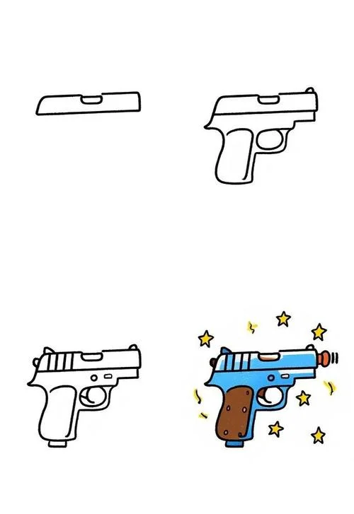 枪的简笔画大全图片-枪简笔画大全