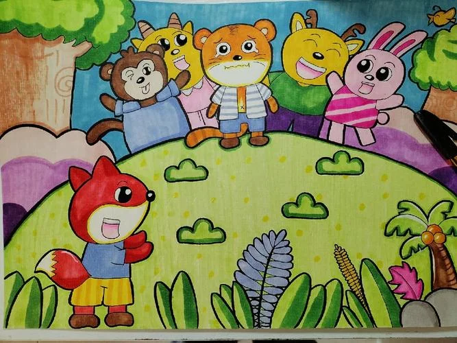 动物大会简笔画_1