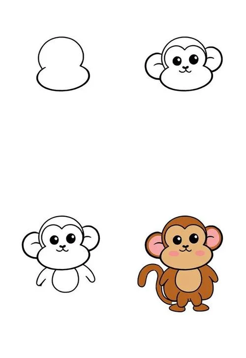 简笔画猴子的画法视频-简笔画猴子画法视频解析