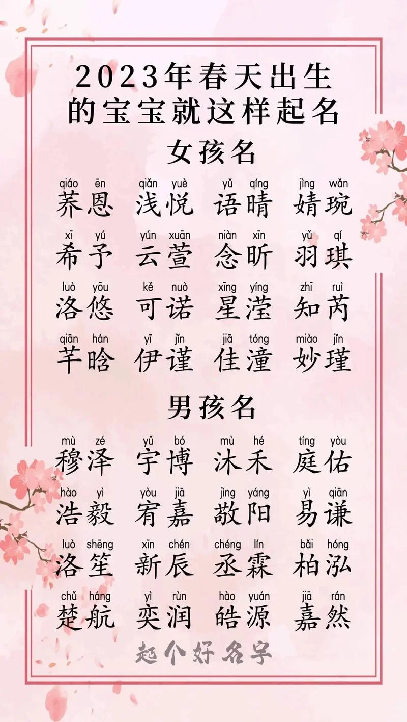 女孩起名2023年-女孩 2023 年起名