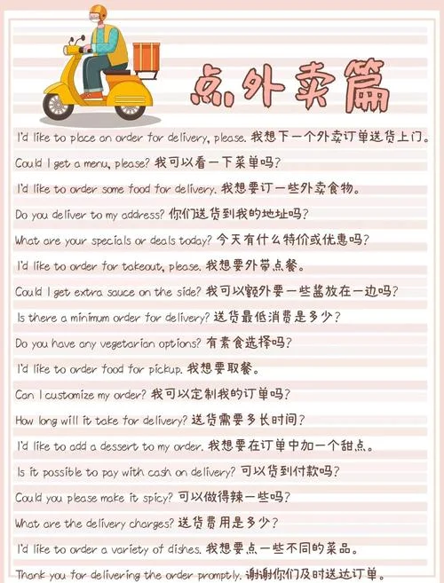 点了外卖用英语怎么说-点外卖用英语怎么说