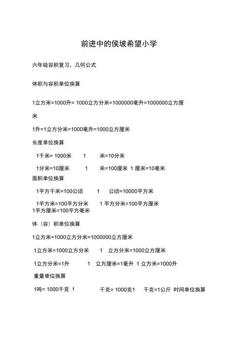 面积体积转换_1