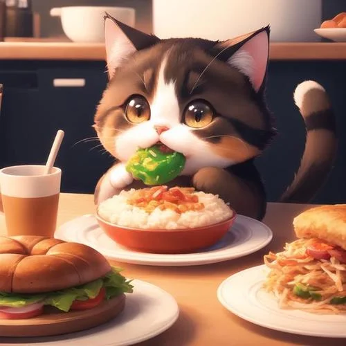 梦到猫偷吃东西_1