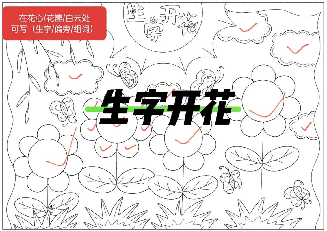部首生字开花手抄报_1