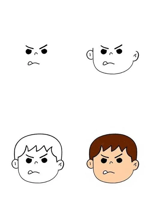 愤怒的脸怎么画-愤怒表情画法
