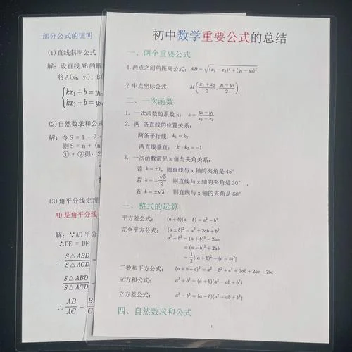 初中数学重要公式定理_1
