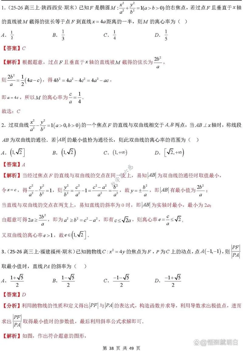 圆锥曲线秒杀公式_1