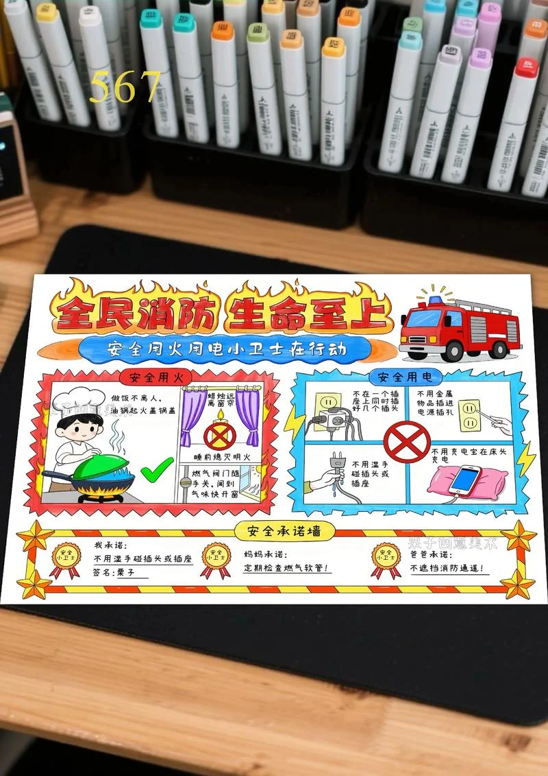 安全防火手抄报怎么画_1