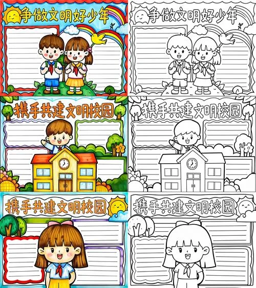 文明校园图片手抄报_2