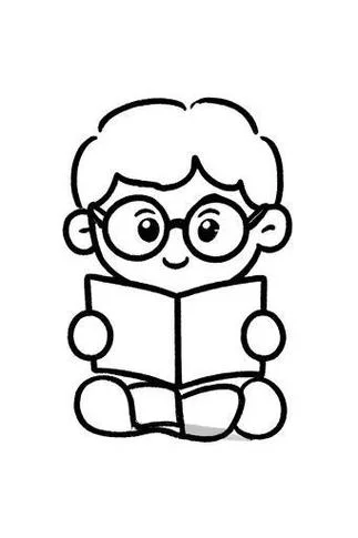 幼儿看图书简笔画图片-幼儿简笔画看图书