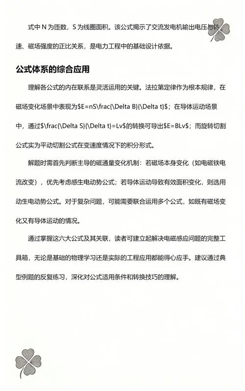 电磁感应定律常用公式_1