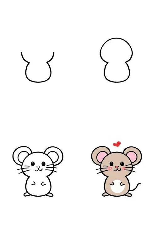 老鼠头像简笔画-老鼠头像简笔画