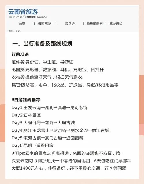 云南七天旅游攻略自助游_1