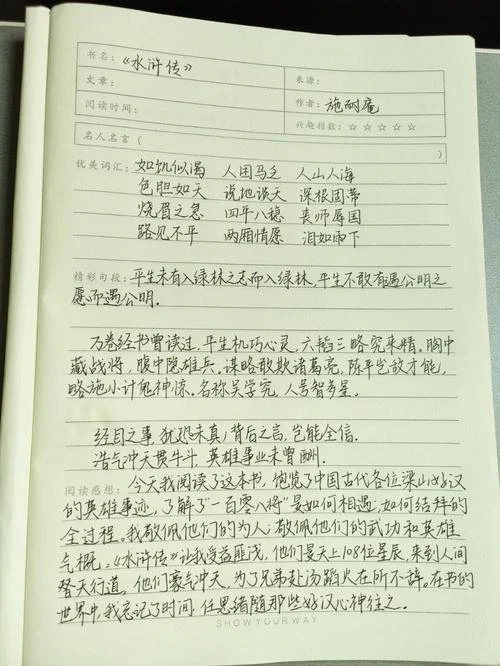 水浒传的读书笔记3篇-水浒传读书笔记三篇