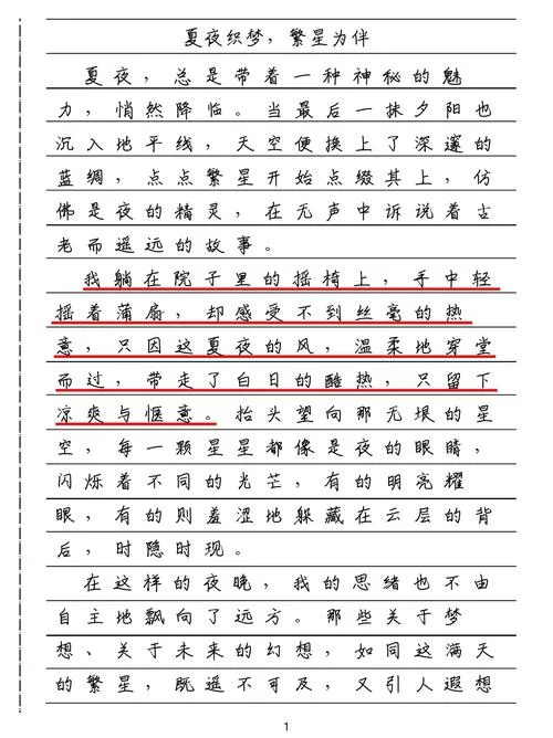 夏天的夜晚作文怎么写_1