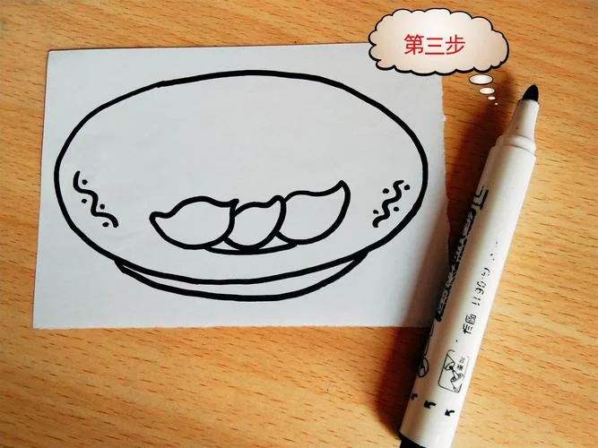 饺子简笔画简单漂亮-简笔画可爱漂亮