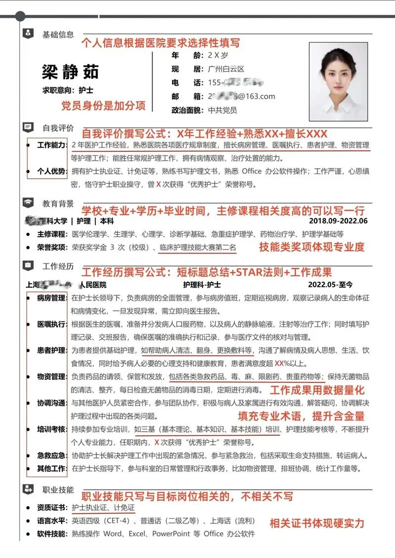护士个人工作经历简介-护士个人履历简介