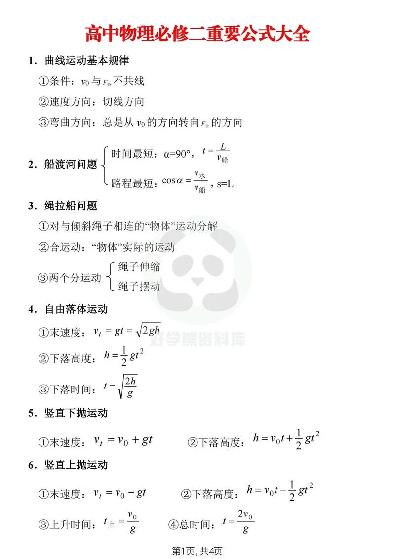 高中物理公式大全总结大全_1