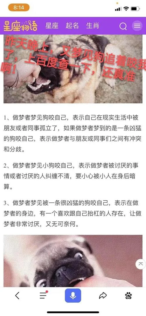 梦见狗咬我手我把狗嘴撕成两半_1