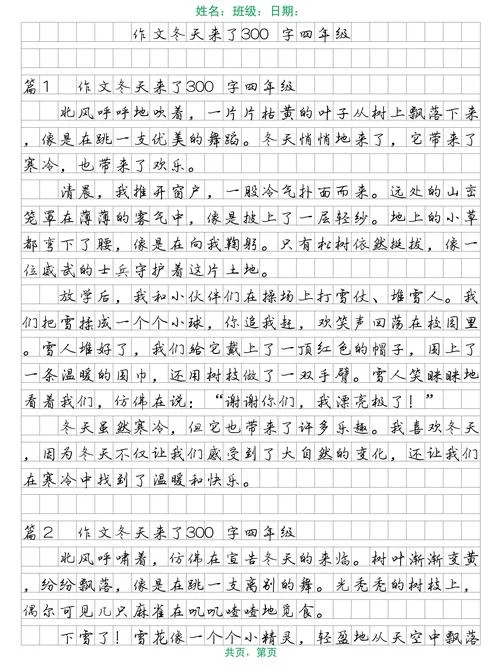 写一篇描写冬天的作文-描写冬季作文