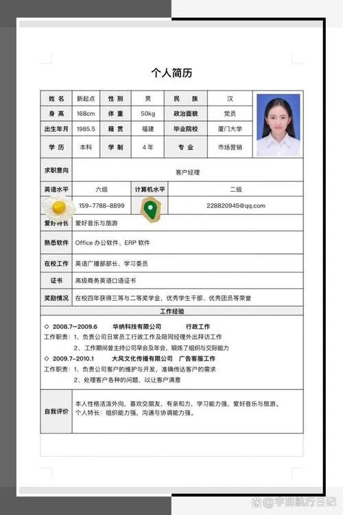 普通个人简介-简洁个人介绍