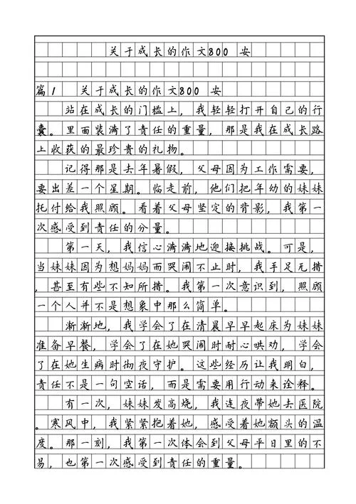 关于成长感悟的作文800字-成长感悟作文 800 字