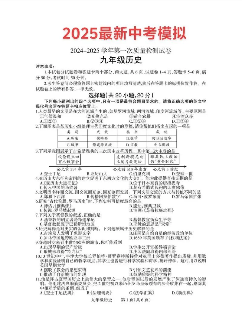 福建中考历史材料_1