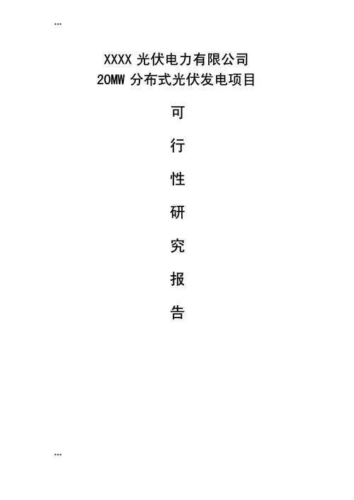 可性项目报告书-可性项目报告书