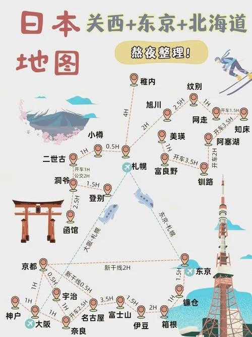 日本旅游景点地图-日本旅游地图