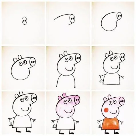 小猪佩琪头像简笔画_2
