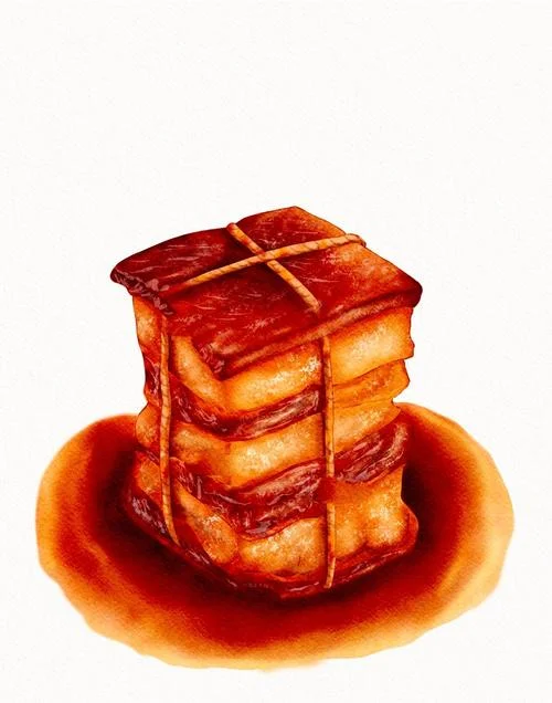 东坡肉卡通简笔画-东坡肉卡通简笔画