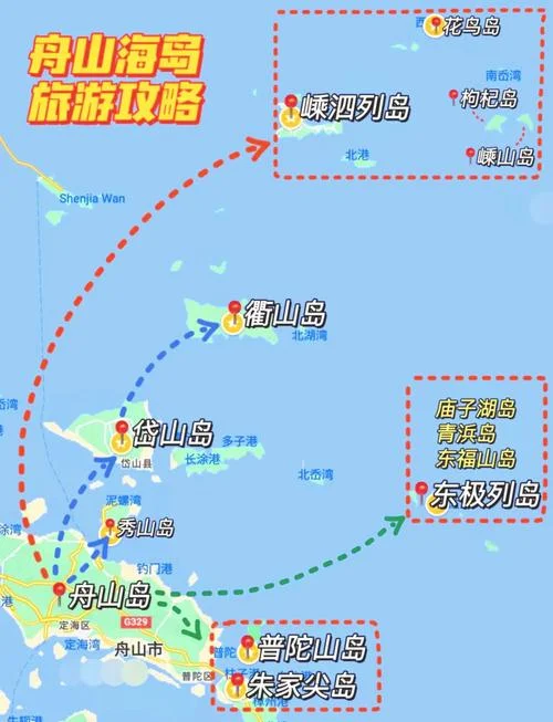 舟山旅游景点分布图-舟山景点分布图