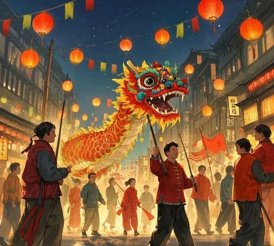 梦见耍龙的队伍_2