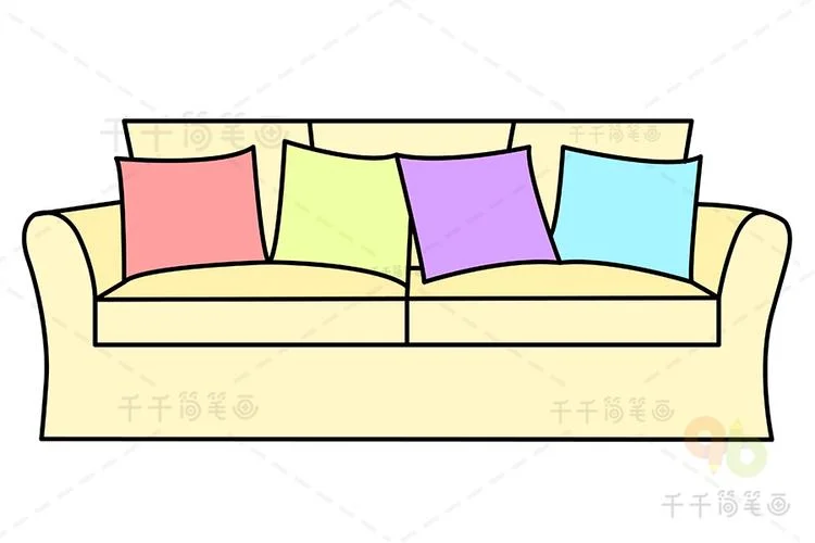关于沙发的简笔画_2