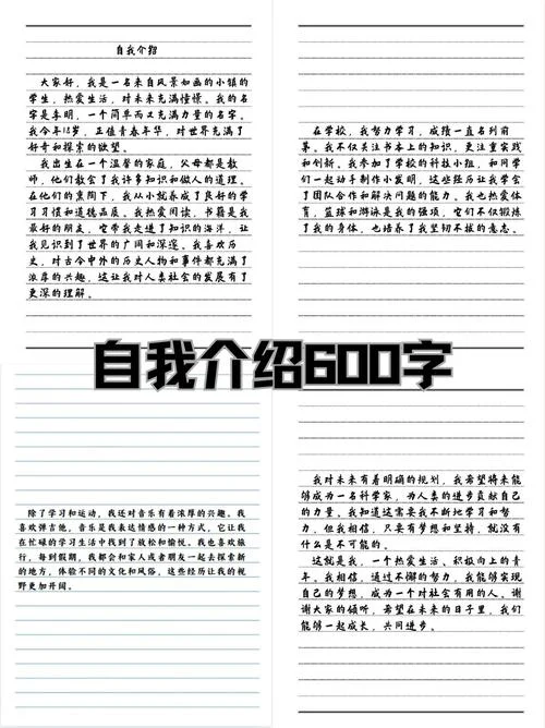 自我介绍作文600字成绩_2