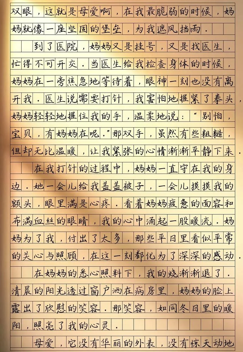 母爱中考满分作文-中考满分母爱作文